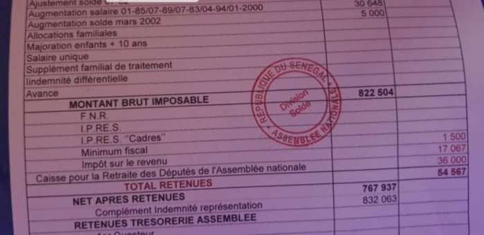 Impôt minimal sur le revenu d'un député : Un parlementaire démonte l’argument de Ousmane Sonko... (Document)