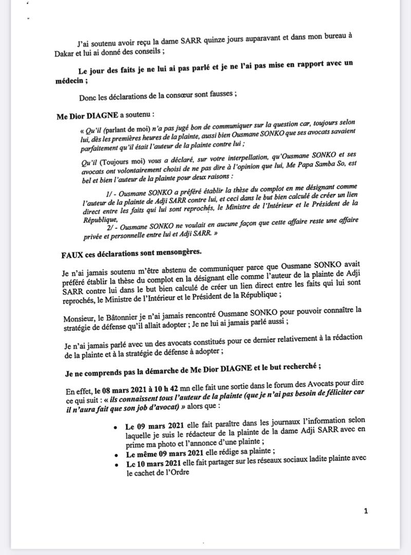 Me Papa Samba So brise le silence: « Je n’ai jamais rédigé la plainte de Adji Sarr